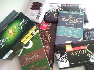 acht repen en een pakje After Eight